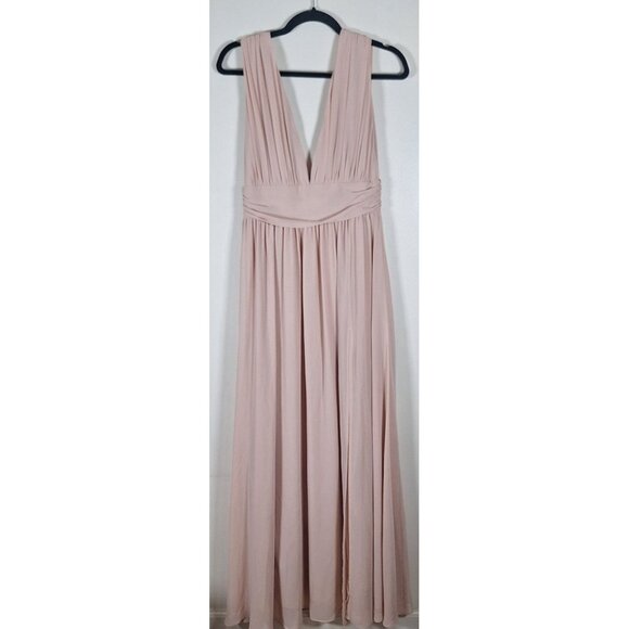Lulu chiffon pleated sleeveless formal gown size medium - Picture 2 of 4